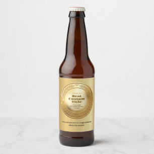 Etiqueta Para Botella De Cerveza Medalla de oro realista 3D personalizable y editab