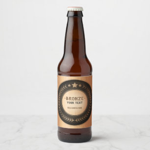 Etiqueta Para Botella De Cerveza MEDALLA DIY IMPRESIÓN PERSONALIZADA Campeón Bronce