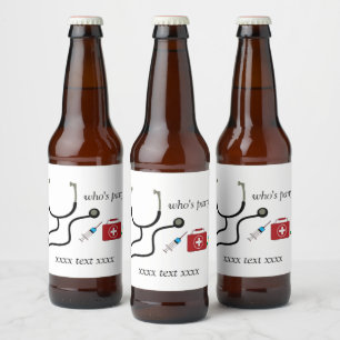 Etiqueta Para Botella De Cerveza Médica, Enfermería, Medicina, Sello de Vino Hospit