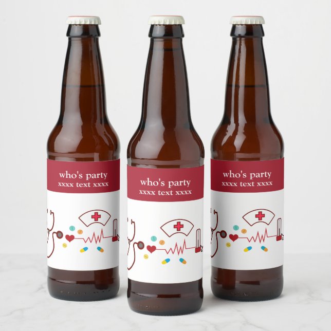 Etiqueta Para Botella De Cerveza Médica, Enfermería, médico, hospital (Botellas)