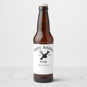 Etiqueta Para Botella De Cerveza Mejor panadero que nunca añada el nombre de la coc
