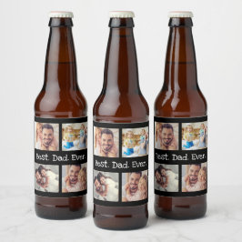 Etiqueta Para Botella De Cerveza Mejor Papá Cada Vez 4 Collage de fotos Divertido K