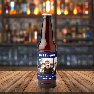 Etiqueta Para Botella De Cerveza Mejores amigos hombres chicos fiesta foto diversió