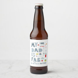 Etiqueta Para Botella De Cerveza Mi papá es Fab
