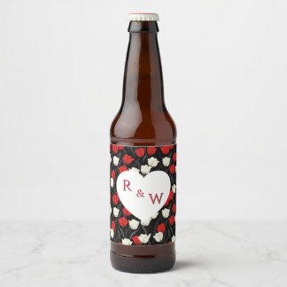 Etiqueta Para Botella De Cerveza Modern tulip Floral Wedding Beer Label