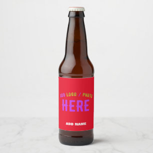 ETIQUETA PARA BOTELLA DE CERVEZA MODERNA PERSONALIZABLE ROJA VERIFICADA DE MARCA CO