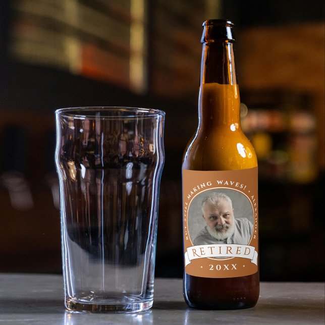 Etiqueta Para Botella De Cerveza Moderna y elegante foto del abuelo del hombre de r (Subido por el creador)