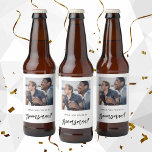 Etiqueta Para Botella De Cerveza Moderno Cepillado Serás Mi Propuesta De Los Grooms<br><div class="desc">Cepillo moderno será mi etiqueta de frasco de cerveza propuesta por los Groomsmen</div>