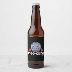 Etiqueta Para Botella De Cerveza Moo Deng Cerdo Saltarín Imagen Tailandesa Bebé Hip