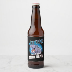 Etiqueta Para Botella De Cerveza MOO DENG Hippo Ride El MOO DENG