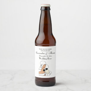 Etiqueta Para Botella De Cerveza Mujer Vintage Art Déco con Flores que Lleva Sombre