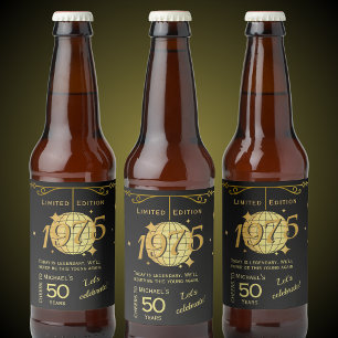 Etiqueta Para Botella De Cerveza Nacido en 1975 50 cumpleaños fiesta de etiqueta de