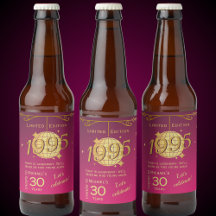 Nacido en 1995 Etiqueta de cerveza rosa fiesta de