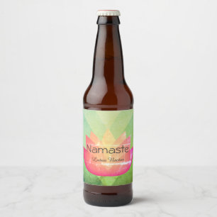 Etiqueta Para Botella De Cerveza Namaste Lotus Flower
