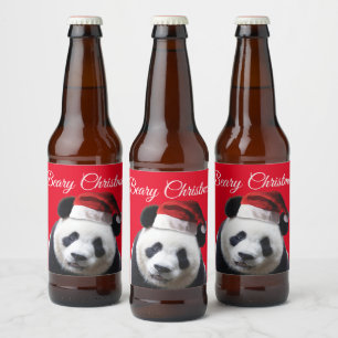 Etiqueta Para Botella De Cerveza Navidad de osito