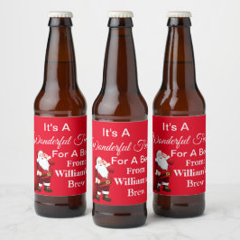 Etiqueta Para Botella De Cerveza Navidad Personalizada
