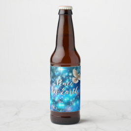 Etiqueta Para Botella De Cerveza Navidades de la paz de la paloma azul coincidentes