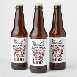 Etiqueta Para Botella De Cerveza navidades divertidos Arte de palabras Blitzed