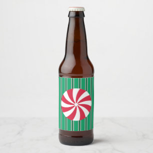 Etiqueta Para Botella De Cerveza Navidades divertidos y aficionados Peppermint Cand