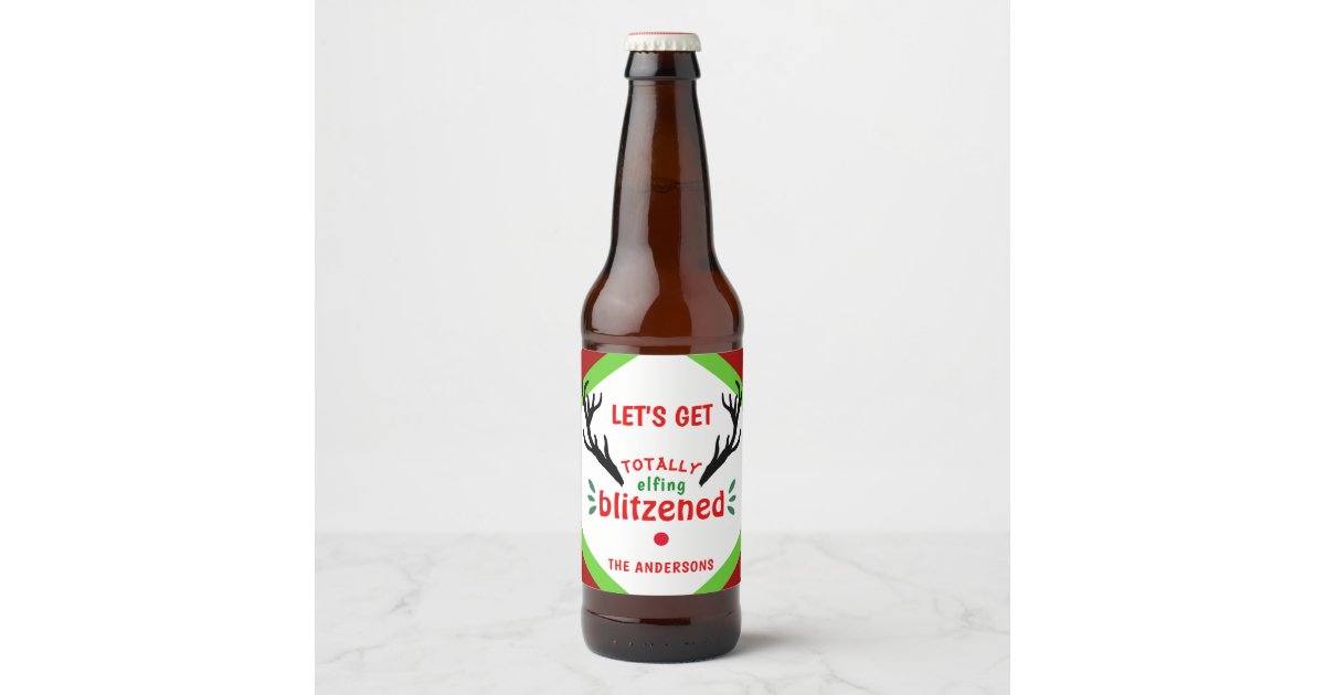 Etiqueta Para Botella De Cerveza Navidades Graciosos De Renos Totalmente Desanimado Zazzle Es