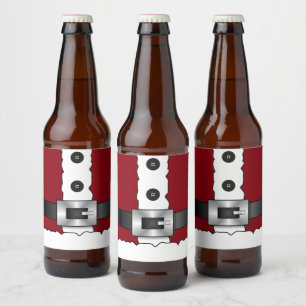 Etiqueta Para Botella De Cerveza navidades navideños alegres fiesta Santa Claus