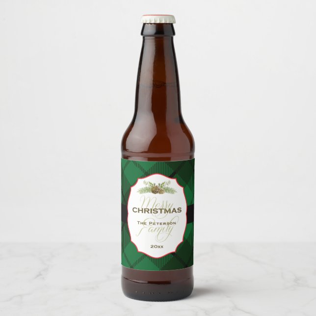 Etiqueta Para Botella De Cerveza Navidades tradicionales y empleados (Anverso)