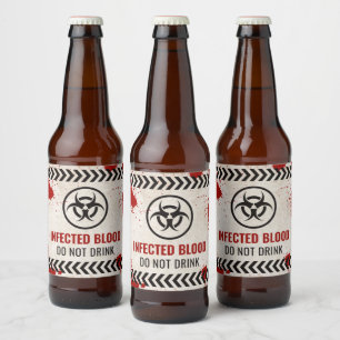 Etiqueta Para Botella De Cerveza No beber sangre infectada etiqueta para bebidas de