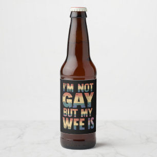 Etiqueta Para Botella De Cerveza No soy gay pero mi esposa es Boda LGBT arcoiris