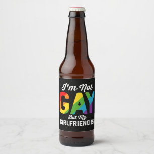 Etiqueta Para Botella De Cerveza No soy gay, pero mi novia es un gracioso orgullo L