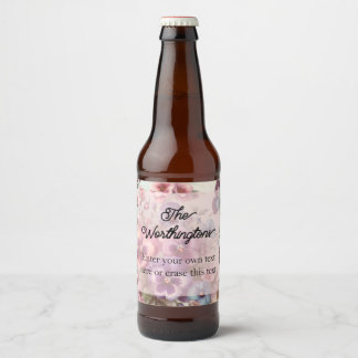 Etiqueta Para Botella De Cerveza Nombrar colores de color de agua Pansies de época 