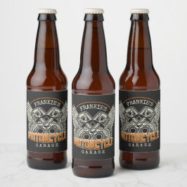 Etiqueta Para Botella De Cerveza NOMBRE personalizado Pistons Wings Motorcycle Bike