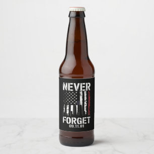 Etiqueta Para Botella De Cerveza Nunca olvidemos el Día de la Conmemoración del 11 