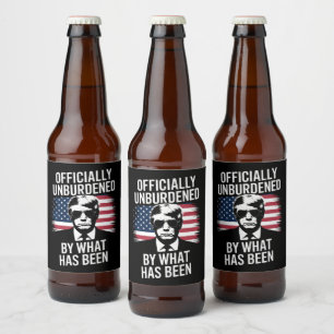 Etiqueta Para Botella De Cerveza Oficialmente aliviado por lo que ha sido Trump