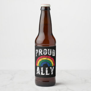 Etiqueta Para Botella De Cerveza Orgullo Arcoiris Orgullo aliado de lesbianas