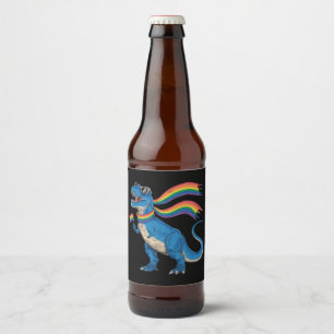 Etiqueta Para Botella De Cerveza Orgullo Gay Dino Trex Bandera Arcoiris Lgbt Ally