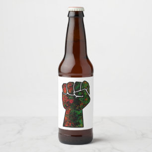 Etiqueta Para Botella De Cerveza orgullo negro bandera panafricana roja verde puño