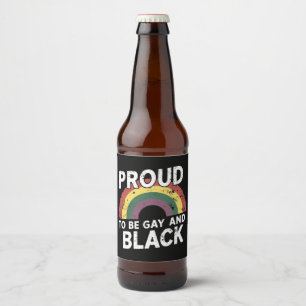 Etiqueta Para Botella De Cerveza Orgulloso de ser gay y negro Mes del Orgullo 2025