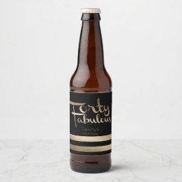 Etiqueta Para Botella De Cerveza Oro moderno 40.º Fiesta de cumpleaños