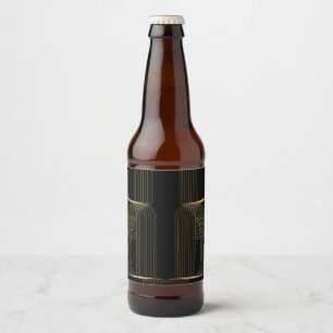 Etiqueta Para Botella De Cerveza Oro, negro, elegante, fresco y moderno arte de lí