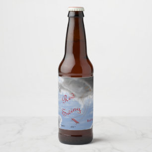 Etiqueta Para Botella De Cerveza Oscilación, nombre y estilo rojos
