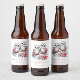 Etiqueta Para Botella De Cerveza Owl Woodland Boho Rustic Country Wedding