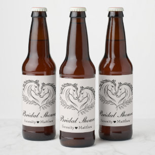 Etiqueta Para Botella De Cerveza País del Caballo Occidental Elegante ducha de novi