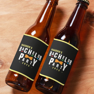 Etiqueta Para Botella De Cerveza Pajarita Retro Colorida Años 90 Fiesta de Soltero 