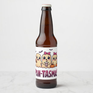 Etiqueta Para Botella De Cerveza Pantasmas Gracioso Fantasma Groovy Retro Halloween