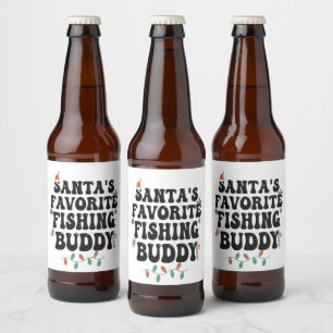 Etiqueta Para Botella De Cerveza Papá Navidades divertidos de Santa Claus, el amigo