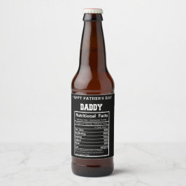 Etiqueta Para Botella De Cerveza Papi Hechos Nutricionales Día del Padre