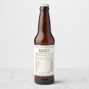 Etiqueta Para Botella De Cerveza Papi Hechos Nutricionales Día del Padre