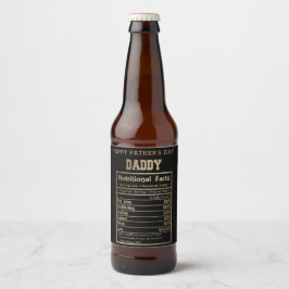 Etiqueta Para Botella De Cerveza Papi Hechos Nutricionales Día del Padre