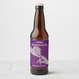 Etiqueta Para Botella De Cerveza Pareja romántica de aniversario personalizada con