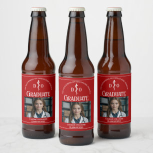 Etiqueta Para Botella De Cerveza Partido de Graduación de la Escuela Médica Osteopá